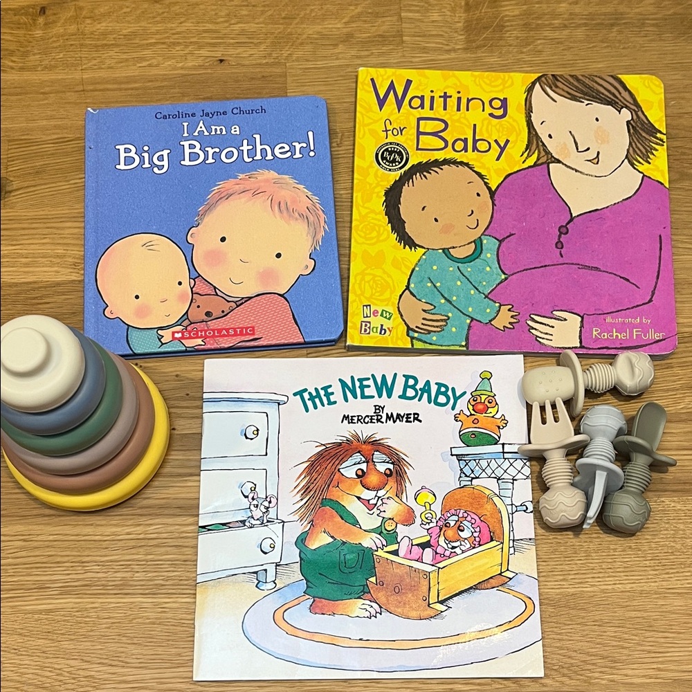 💚 5 for $15 /Colorful Baby and Toddler Book Set with Stacking Toy